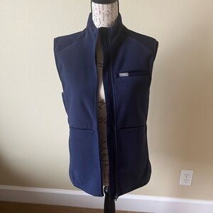 Figs On Shift navy fleece vest. Women’s size small.
